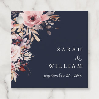 Etiquetas Para Recuerdos Agradecimiento de boda floral rosa polvoriento tem