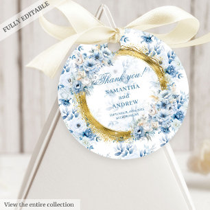 Etiquetas Para Recuerdos Agradecimiento de Boda Soñador Boho Pastel Azul Do