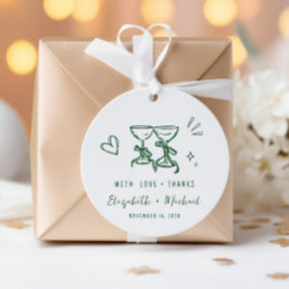 Etiquetas Para Recuerdos Agradecimiento de boda verde caprichoso a mano