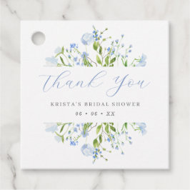 Etiquetas Para Recuerdos Agradecimiento de Despedida de Soltera Floral Azul