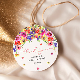 Etiquetas Para Recuerdos Agradecimiento de Despedida de Soltera Floral Bril