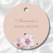 Agradecimiento de Ducha de Novia Floral Rosa Rosad