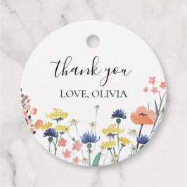 Etiquetas Para Recuerdos Agradecimiento de flor silvestre por primera vez