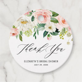 Etiquetas Para Recuerdos Agradecimiento de Florales de Melocotón Rosa Acuar