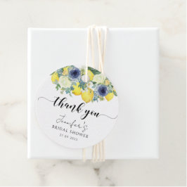Etiquetas Para Recuerdos Agradecimiento de lluvia de novia floral azul amar