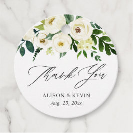 Etiquetas Para Recuerdos Agradecimiento floral blanco de vegetación en acua