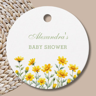 Etiquetas Para Recuerdos Agradecimiento para Baby Shower Boho Amarillo de F