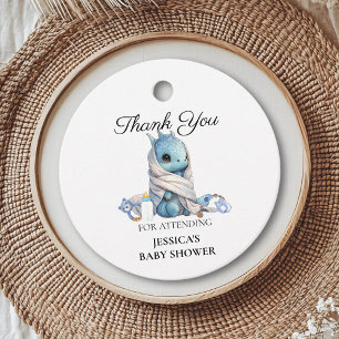 Etiquetas Para Recuerdos Agradecimiento para Baby Shower de Dragón Azul