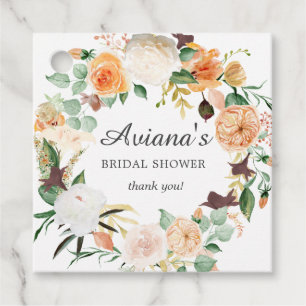 Etiquetas Para Recuerdos Agradecimiento para Desayuno Nupcial de Flores de