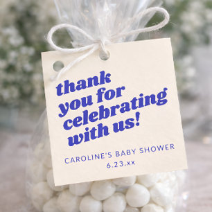 Etiquetas Para Recuerdos Agradecimiento personalizado para baby shower azul