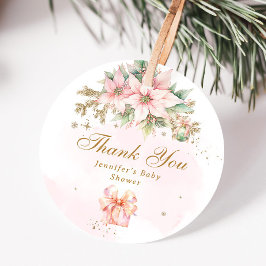Etiquetas Para Recuerdos Agradecimiento por baby shower de niña de Invierno