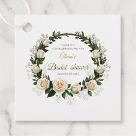 Etiquetas Para Recuerdos Agradecimientos Rosas Blancas y Favores de Aliento