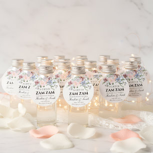 Etiquetas Para Recuerdos Agua de zamzam floral favor de boda nikah musulman