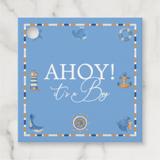 Etiquetas Para Recuerdos Ahoy Es un Niño Marinero Náutico Fiesta de Bebé