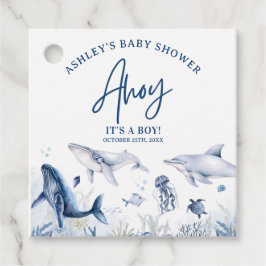 Etiquetas Para Recuerdos ¡Ahoy! Es un niño, Under the Sea Boy Baby Shower