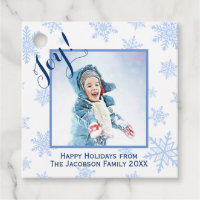 ¡Alegría! Fun Blue Snowflakes Navidades Fotografía