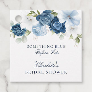 Etiquetas Para Recuerdos Algo Azul Antes De Hacer Ducha De Novias Florales