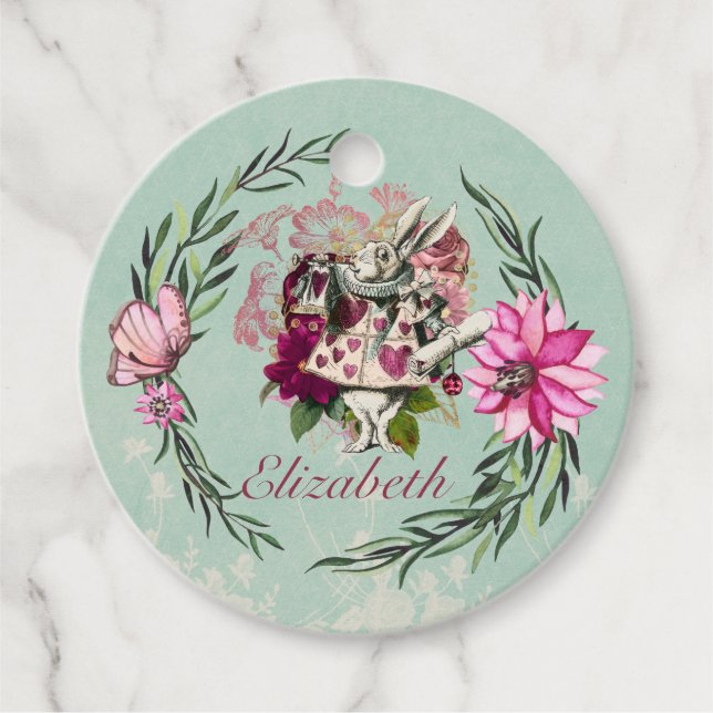 Etiquetas Para Recuerdos Alicia vintage en el país de las maravillas Fiesta (Anverso)