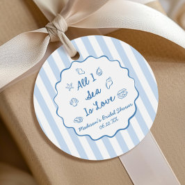 Etiquetas Para Recuerdos All I Sea Is Love Seashell Coastal Bridal Shower