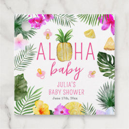 Etiquetas Para Recuerdos Aloha Baby Pineapples y Pacificadores Baby Shower 
