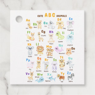 Etiquetas Para Recuerdos Alphabet Animal ABC Animales cutáneos