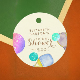 Etiquetas Para Recuerdos Amante del Deporte Acuarela Tema Nupcial de Pickle