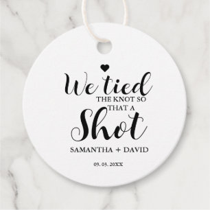 Etiquetas Para Recuerdos Amarramos el nudo para tomar un regalo de Boda de