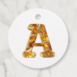 Etiquetas Para Recuerdos Amber Monograma A Ornamento - Diseño de Personaliz