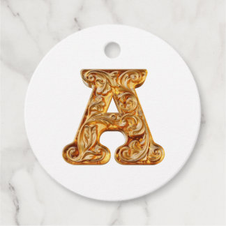 Etiquetas Para Recuerdos Amber Monograma A Ornamento - Diseño de Personaliz
