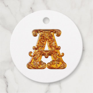 Etiquetas Para Recuerdos Amber Monograma A Ornamento - Diseño de Personaliz