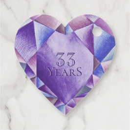 Etiquetas Para Recuerdos Amethyst Watercolor Heart 33° Aniversario Boda