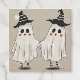 Etiquetas Para Recuerdos Amigables Ghost Twins de Halloween