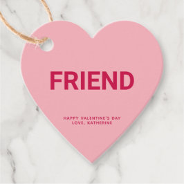 Etiquetas Para Recuerdos Amigo corazón rosa lindo El día de San Valentín pe