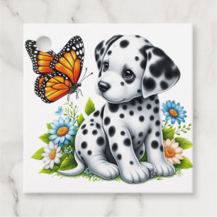 Etiquetas Para Recuerdos Amigos de Cute Dalmatian/Butterfly
