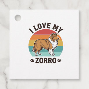 Etiquetas Para Recuerdos Amo a mi Zorro Diseño Vintage Amante de los Perros