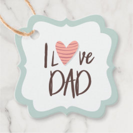 Etiquetas Para Recuerdos Amo a papá - día del padre - corazón