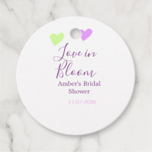 Etiquetas Para Recuerdos Amor en flor corazón colorido nombre ducha de novi