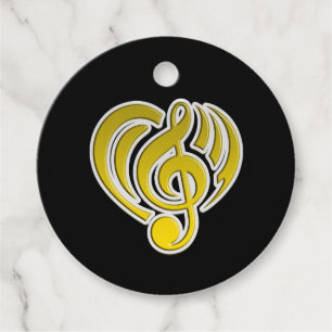 Etiquetas Para Recuerdos Amor Musical Vibraciones Corazón Amarillo Nota Mus