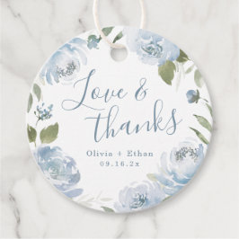 Etiquetas Para Recuerdos Amor romántico y agradecidos boda floral azul polv