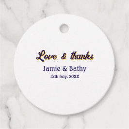 Etiquetas Para Recuerdos Amor y gracias naranja morado nombre fecha