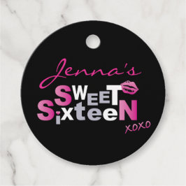 Etiquetas Para Recuerdos AMOR Y KISSES CALIENTE ROSA Dulce Dieciséis Invita