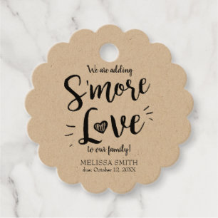 Etiquetas Para Recuerdos Añadir más amor a nuestra familia Baby Shower Blac