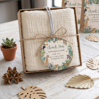 Etiquetas Para Recuerdos Animales de Safari | Baby Shower Selva Tropical