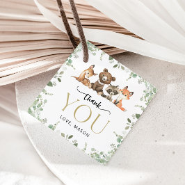 Etiquetas Para Recuerdos Animales de Woodland, Bosque, Salvaje, Primer Cump