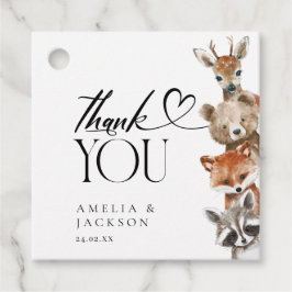 Etiquetas Para Recuerdos Animales de Woodland Modernos Gracias