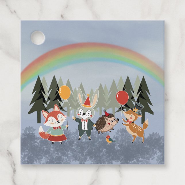 Etiquetas Para Recuerdos Animales festivos (Anverso)