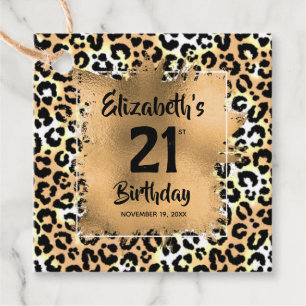 Etiquetas Para Recuerdos Animales leopardos impresos 21 cumpleaños personal