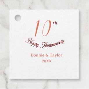 Etiquetas Para Recuerdos aniversario de bodas 10º melocotón pastel nombre r
