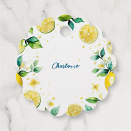 Etiquetas Para Recuerdos Aniversario de la acuarela de limón amarillo simpl