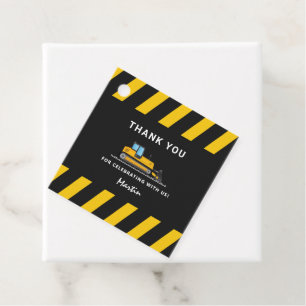 Etiquetas Para Recuerdos Aniversario de la construcción amarillo y negro de